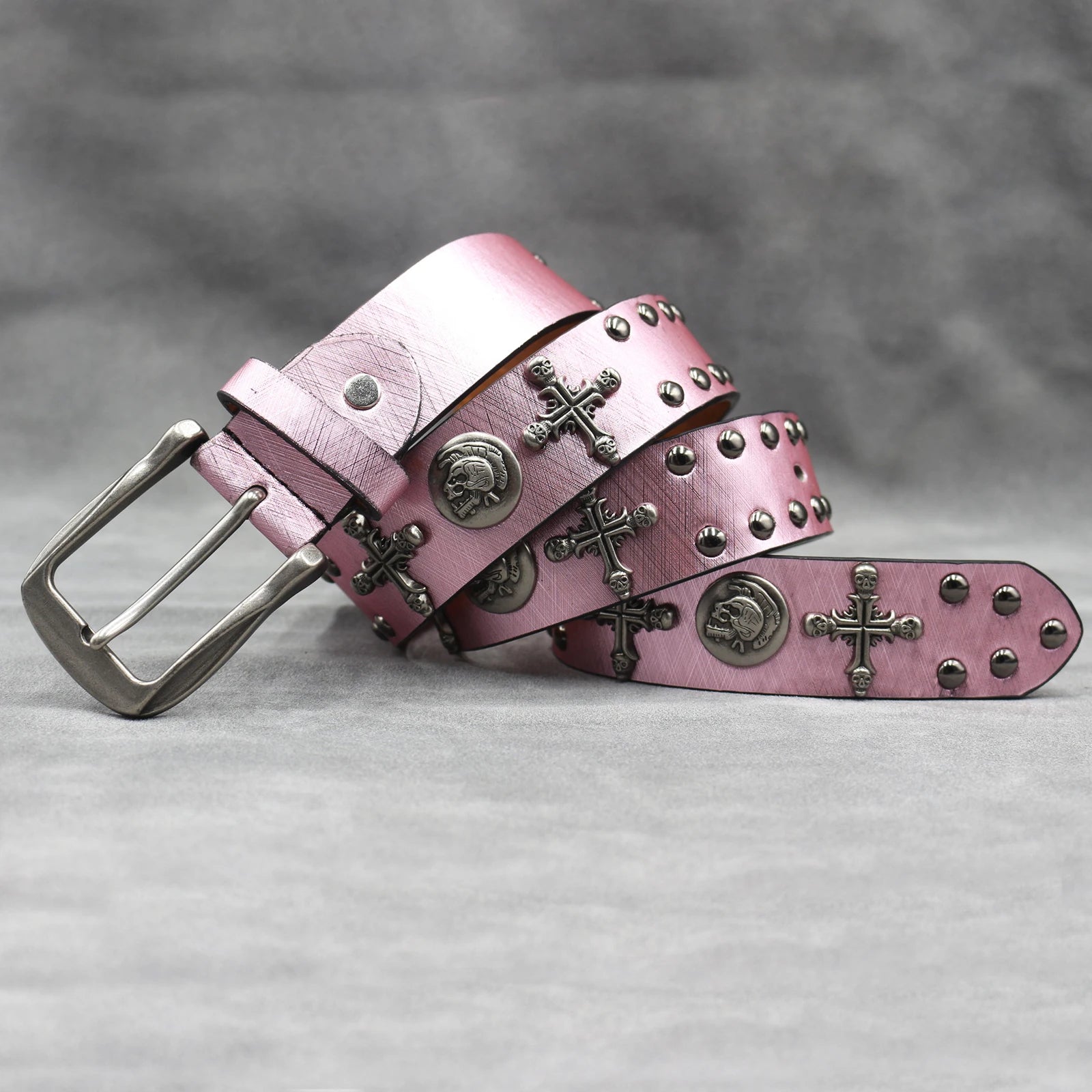 The Iron Cross Skull Rivet Studded Belt – Everything Skull