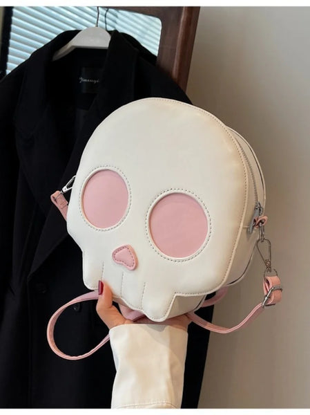 Women’s Gothic Skull Crossbody Bag – Convertible Shoulder Handbag