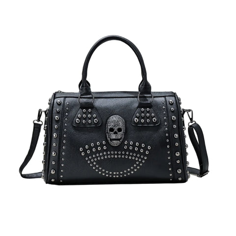 Punk Large Capacity Rivet Skull Handbag for Women