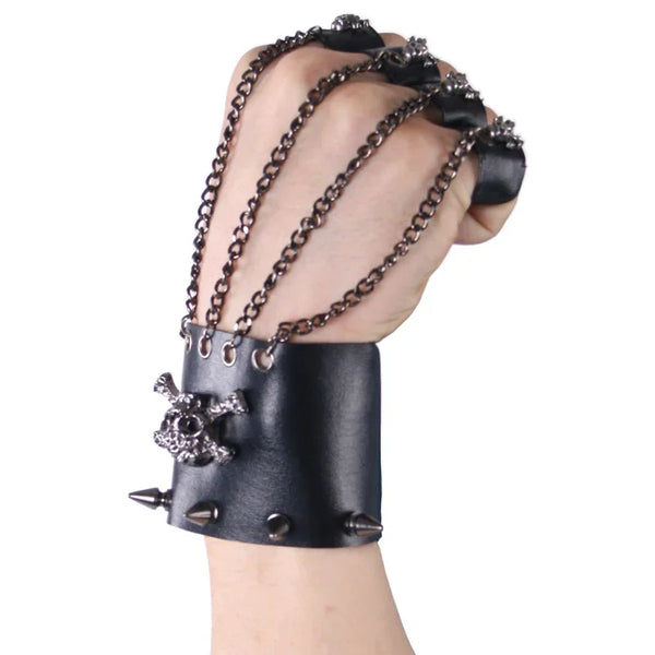 Rock Style Skull Gothic Steampunk Spike Glove