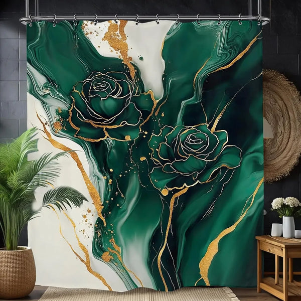 The "Daily Grind" Skeleton Shower Curtain & Hook Set
