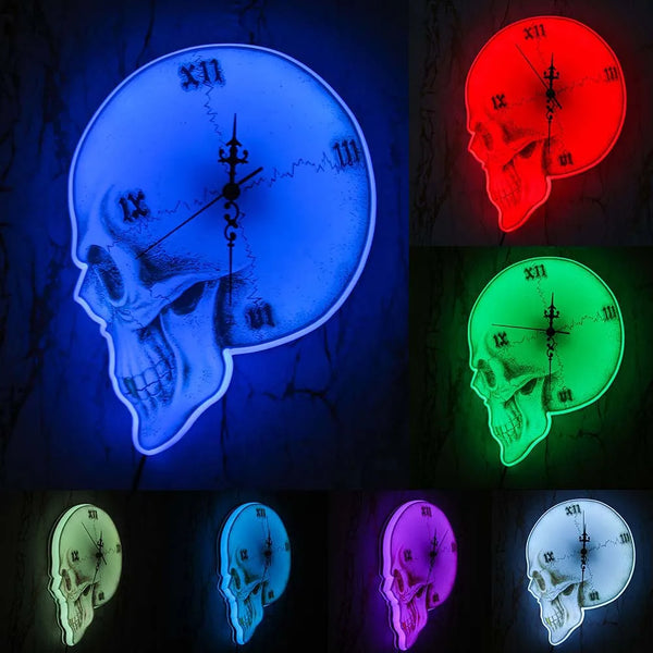 Gothic Skull Home Decor Wall Clock With Roman Numerals