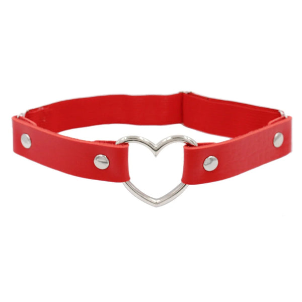 Women’s Elastic Leg Ring Strap with Metal Heart