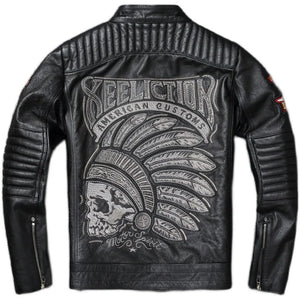 Men's Indian Skull Cowhide Leather Jacket