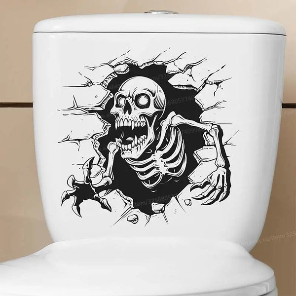 Skull Bathroom Toilet Sticker Home Decoration