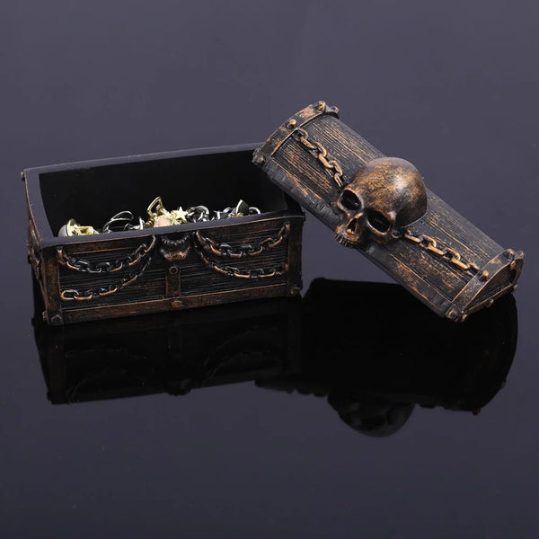 The Captain's Crypt Skull Embossed Retro Trinket Box