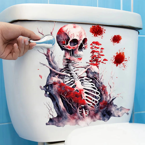 The Gory Blood Skull Waterproof Toilet Sticker