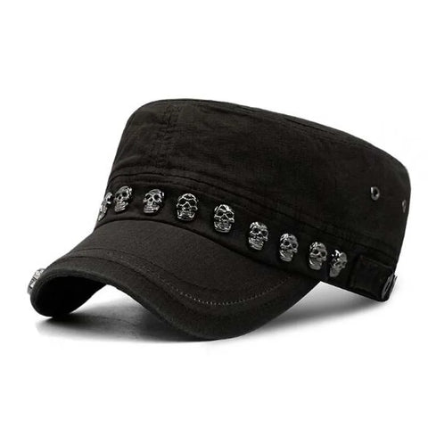 Punk Skull Rivet Military Snapback Hat