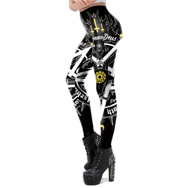 Gothic Leggings For Women Black Cat, Skull and More