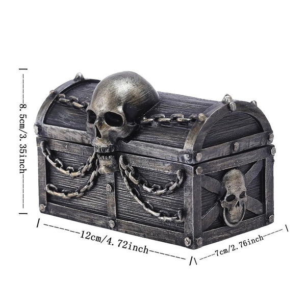 The Captain's Crypt Skull Embossed Retro Trinket Box