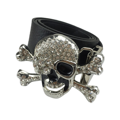 Skull Buckle And Belt Punk Rock Style