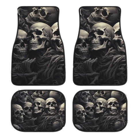 3D Skulls 4 Piece All Weather Automotive Stylish Floor Mats 10 Patterns