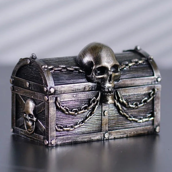 The Captain's Crypt Skull Embossed Retro Trinket Box