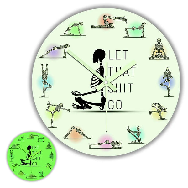 The Zen Skull "Let That Shit Go" Silent Wall Clock