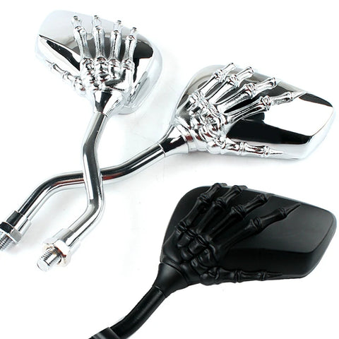 Skull Hand Universal Motorcycle Side Mirrors
