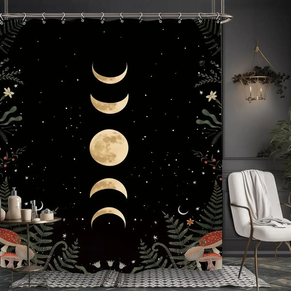The "Daily Grind" Skeleton Shower Curtain & Hook Set