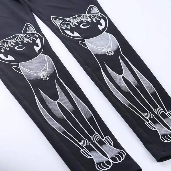 Gothic Leggings For Women Black Cat, Skull and More