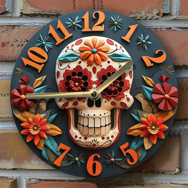 Artistic Skull Design Wall Clock Home Decor