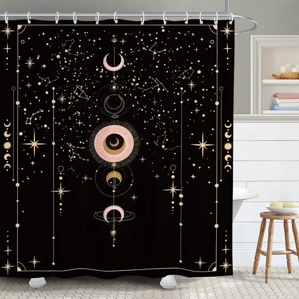 The "Daily Grind" Skeleton Shower Curtain & Hook Set