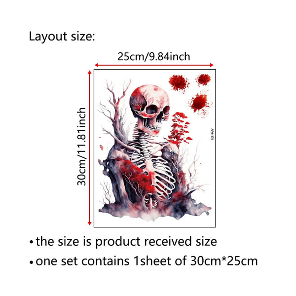 The Gory Blood Skull Waterproof Toilet Sticker