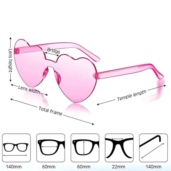 Heart Shape Women's Color Transparent Sunglasses