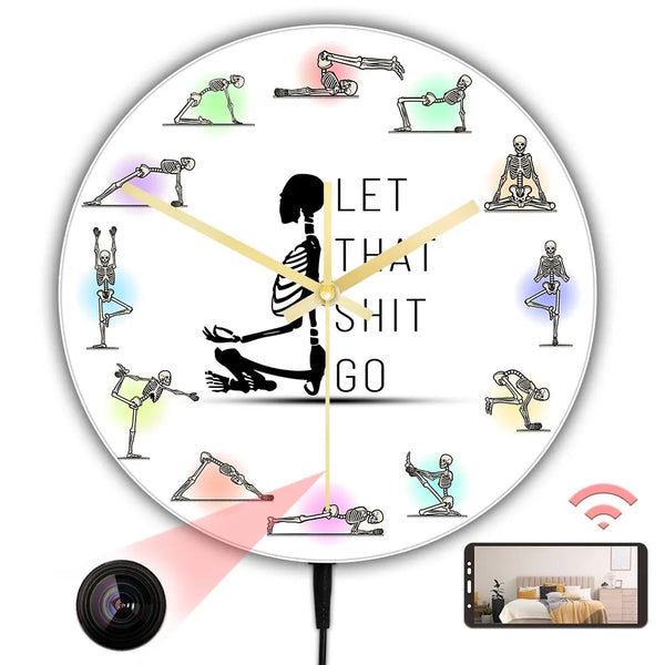 The Zen Skull "Let That Shit Go" Silent Wall Clock