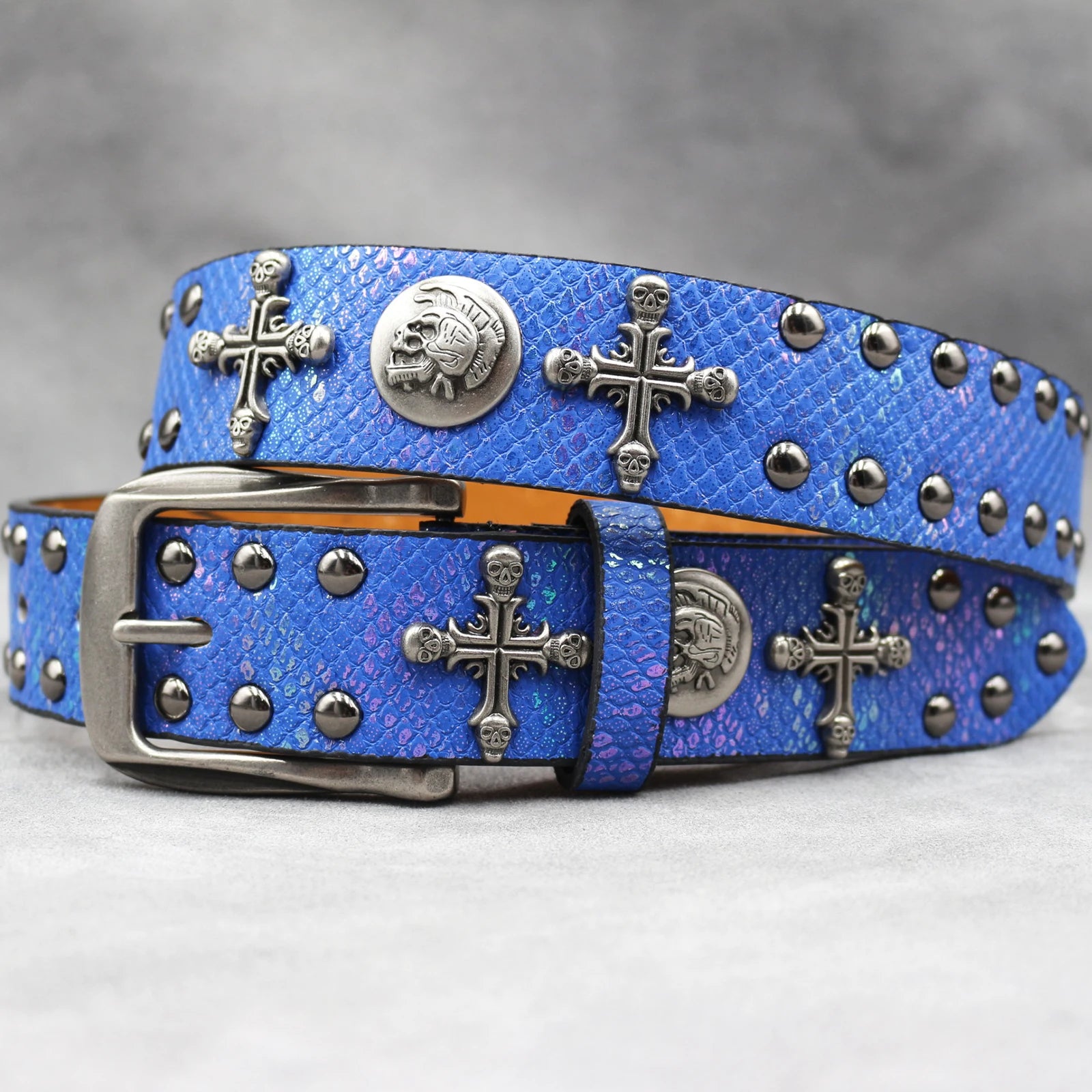 The Iron Cross Skull Rivet Studded Belt – Everything Skull