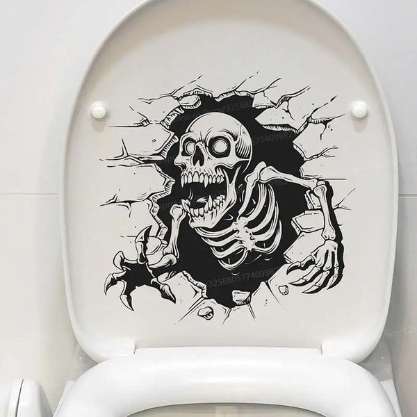 Skull Bathroom Toilet Sticker Home Decoration