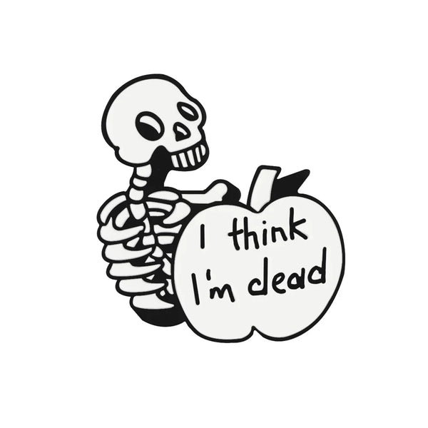 Punk Black And White Skull Lapel Pins