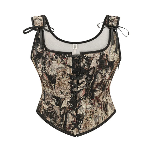 Vintage Gothic Front Lacing Steampunk Corset