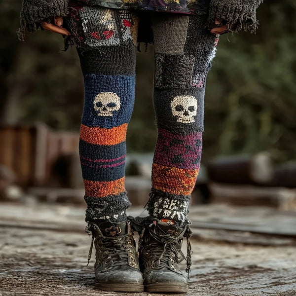 Women’s Skull Print Leggings – High-Waist Stretchy Workout & Yoga Tights