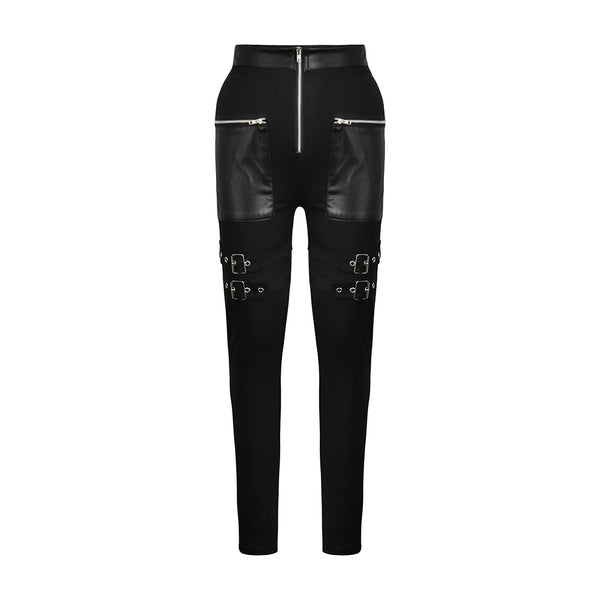 Women's Gothic Buckles & Zippers Ankle-Length Pants