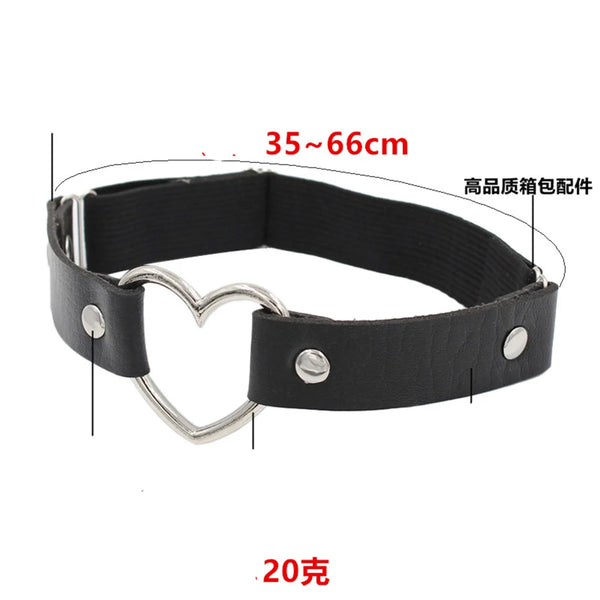 Women’s Elastic Leg Ring Strap with Metal Heart