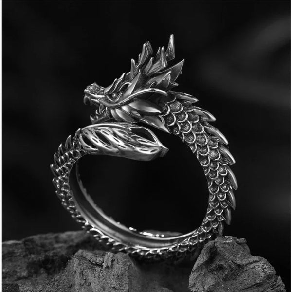 Gothic Vintage Dragon Adjustable Ring for Men & Women
