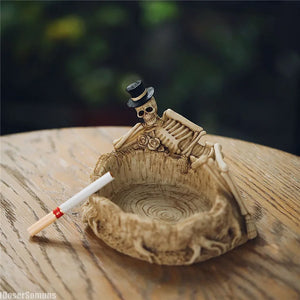 Skeleton With Top Hat Resin Ashtray