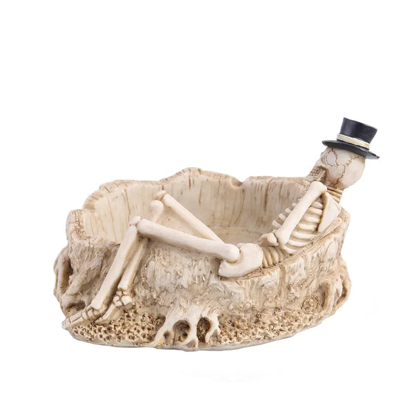 Skeleton With Top Hat Resin Ashtray