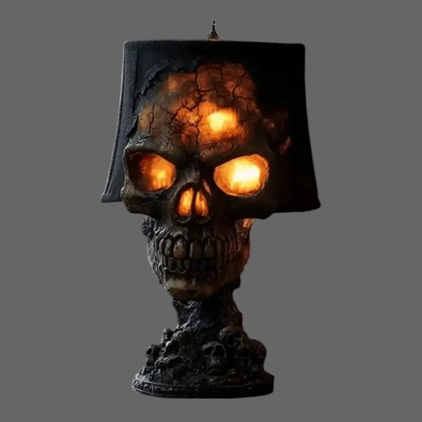 Lava Stone Skull Stand Lamp - LED Gothic Desk Lamp & Room Accent