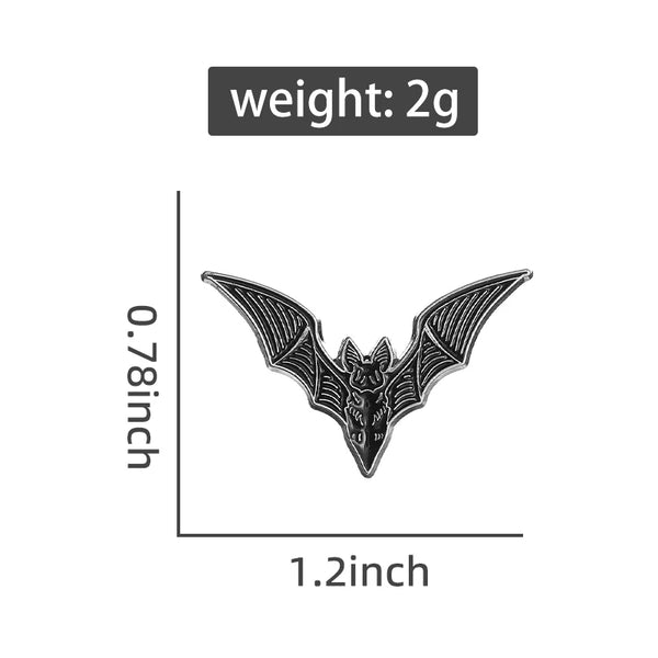 Gothic Punk 2pcs Bat Enamel Pins