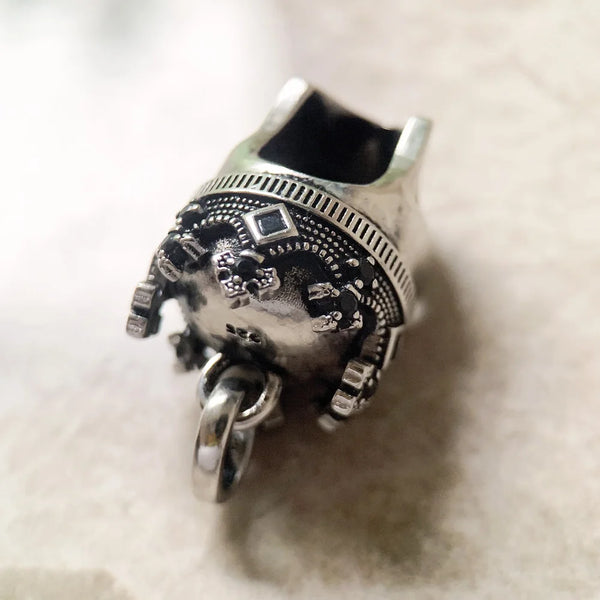 Sword With Crown Skull Knight Sterling Silver Pendants For Necklaces