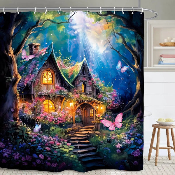 The "Daily Grind" Skeleton Shower Curtain & Hook Set