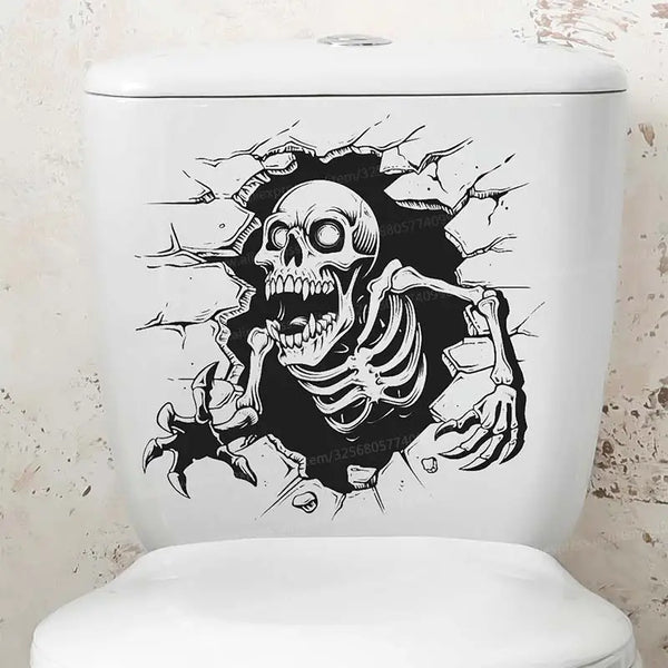 Skull Bathroom Toilet Sticker Home Decoration