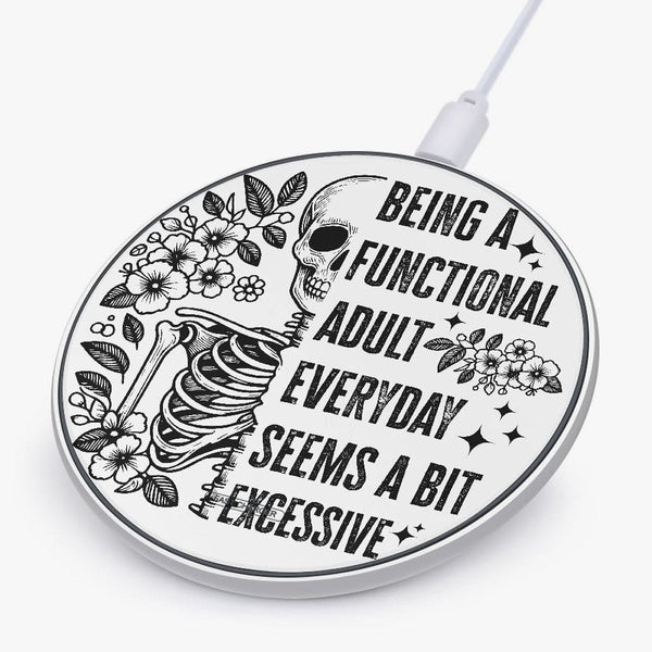 Skull being A Funtional Adult... Wireless Charger