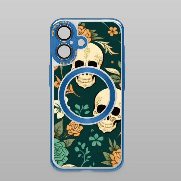 Skulls Floral Magnetic Phone 16 Series Cases Lens Protective