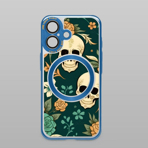 Skulls Floral Magnetic Phone 16 Series Cases Lens Protective