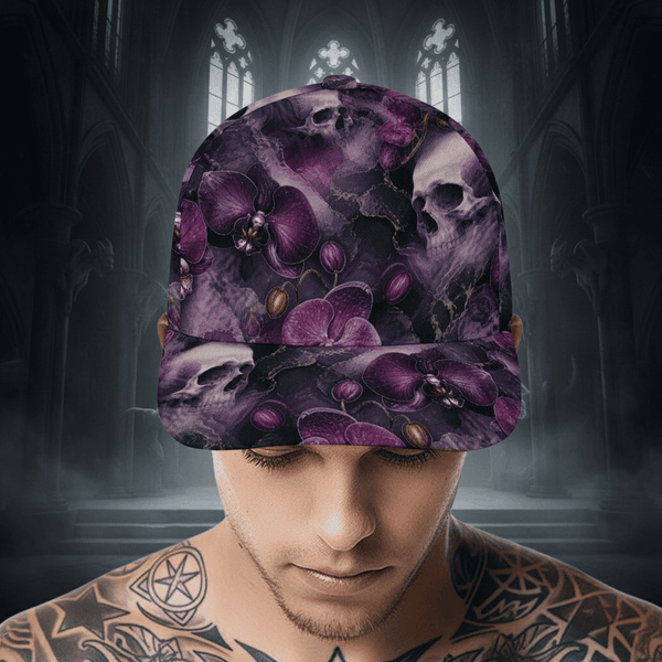 The Ethereal Mist Skull & Purple Orchid Classic Baseball Hat