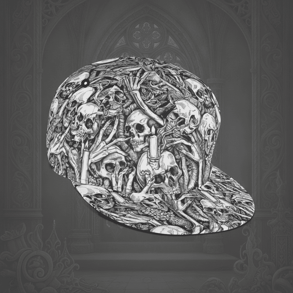 The Occult Ritual Skull & Skeletal Hands Baseball Hat
