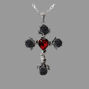 The Cross of Deep Devotion Black Rosifix Necklace – Everything