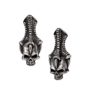 The Unique Design Of A Claw Gripping A Skull Trophy Earrings