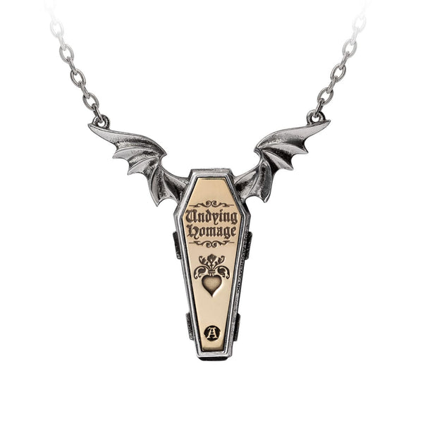 Undying Homage Two-piece Coffin And Skeleton couples Necklace