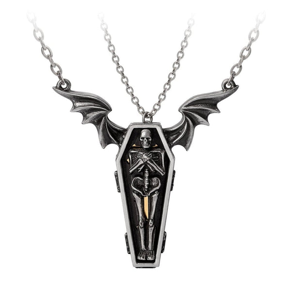 Undying Homage Two-piece Coffin And Skeleton couples Necklace